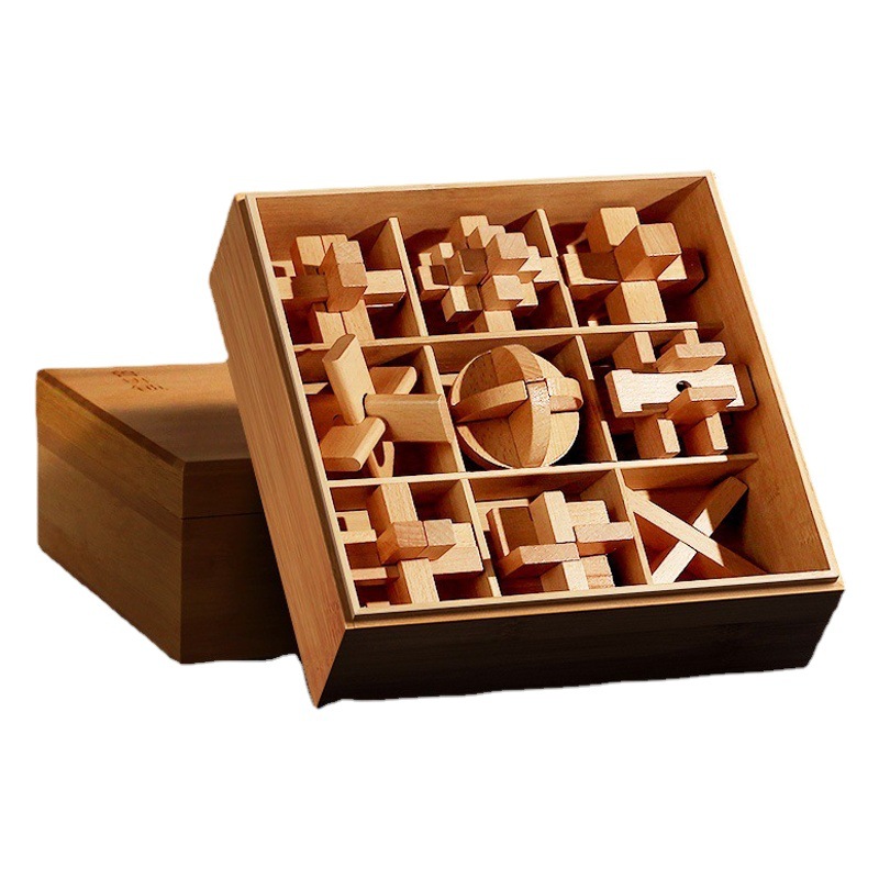 Luban Lock Kong Ming Lock conjunto completo de juguetes educativos para niños estudiantes de escuela primaria mayores de 10 años adultos de alta dificultad 12 años bloques de construcción