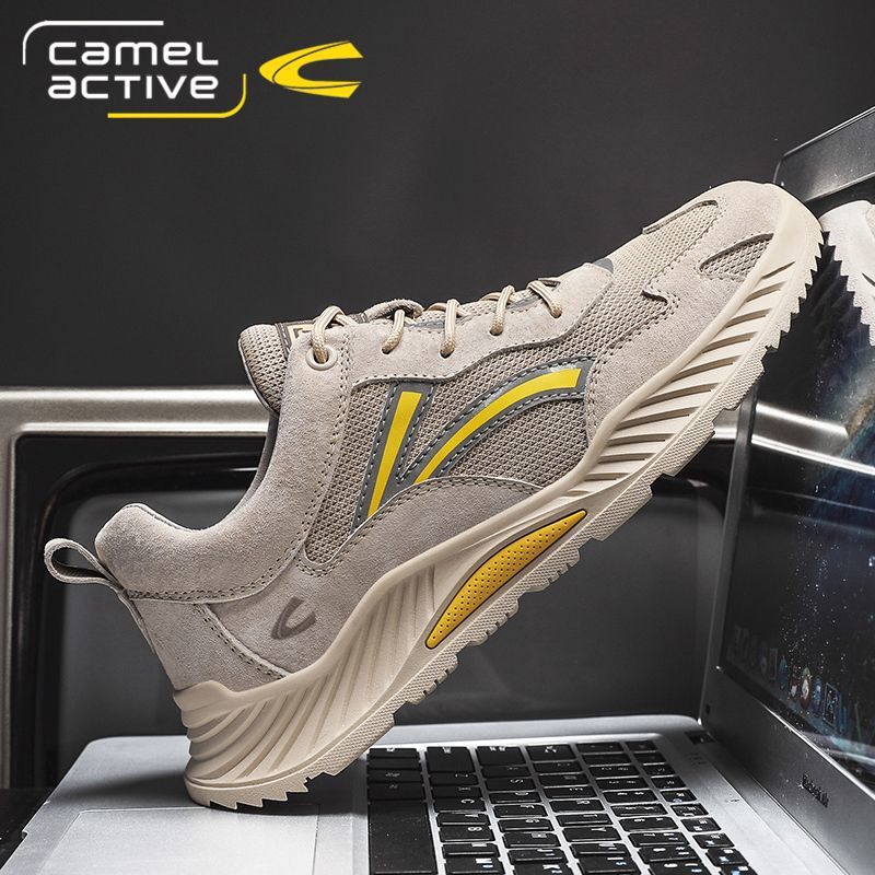 Camel dynamic sneaker men's outdoor lightweight soft bottom breathable casual shoes men's non-slip mountaineering travel mesh shoes men