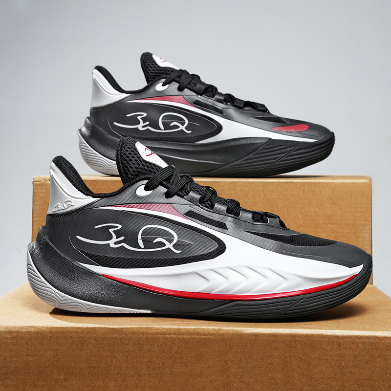 Zapatillas de baloncesto de combate real bajas antideslizantes con absorción de impactos para jóvenes para hombres y mujeres image 3