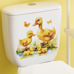 外貿可愛游泳小鴨子兒童臥室馬桶貼家居裝飾牆貼貼紙自粘批發跨境