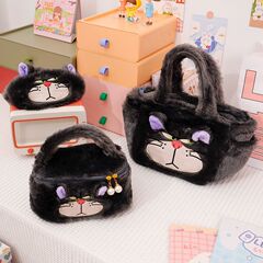 Cartoon Cute Lucy Cat Handbag Sunshade Eye Mask Storage Bag Portable Makeup Bag Box Bento Bag for Women