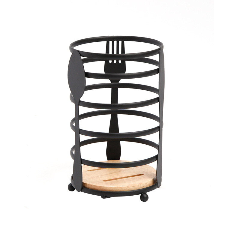 Suministro directo de fábrica palillos redondos titular de roble Fondo drenaje palillos cocina vajilla escritorio rack de almacenamiento