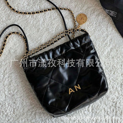 24春新作小香風miniゴミ袋22bag元工場大菱格チェーン金貨包托特脇下包