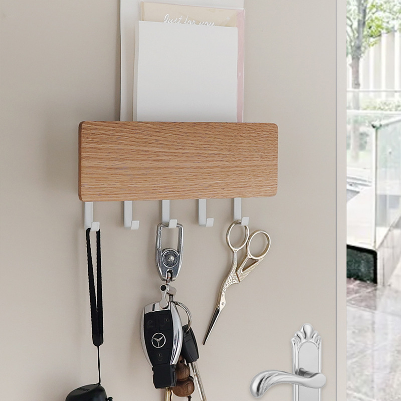 Board Key Hook Entrance Door Rear Entrance Mask Umbrella Remote Control Storage Box Wall-mounted Water Cup Storage Rack