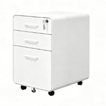 Casa / oficina doble uso tres cajones armario móvil de metal silencioso universal cerradura de correa de rueda personalizable cajón armario de almacenamiento