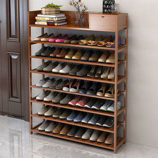 Shoe Rack at the Door for Household Multi-Layer Dust-Proof Economical Indoor Good-Looking Solid Wood Simple Small Shoe Cabinet Storage and Delivery