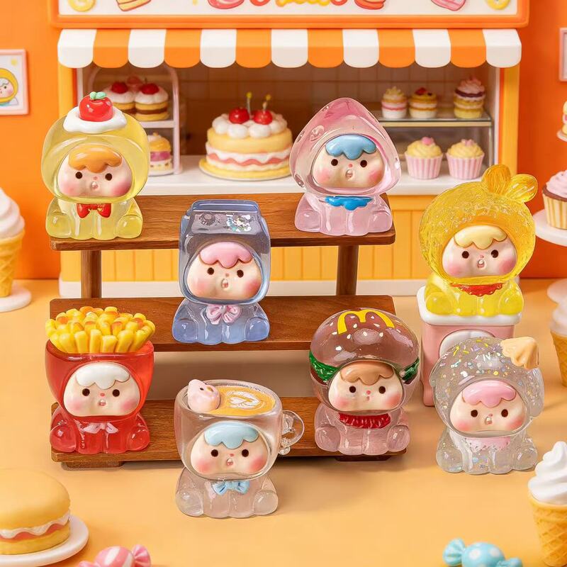 Glow-In-The-Dark Cartoon Convenience Store Blind Bag Cute Figurines DIY Accessories Keychain Desktop Ornaments Resin Parts