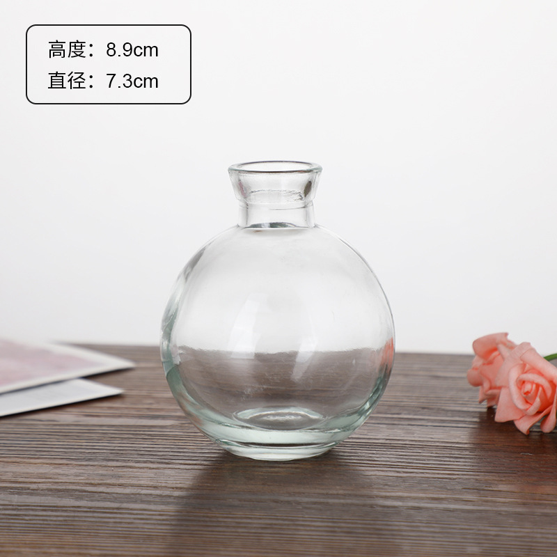 Estilo Europeo Retro Luz de lujo de cristal alivio pequeño florero de agua transparente florero decoración del hogar mini florero