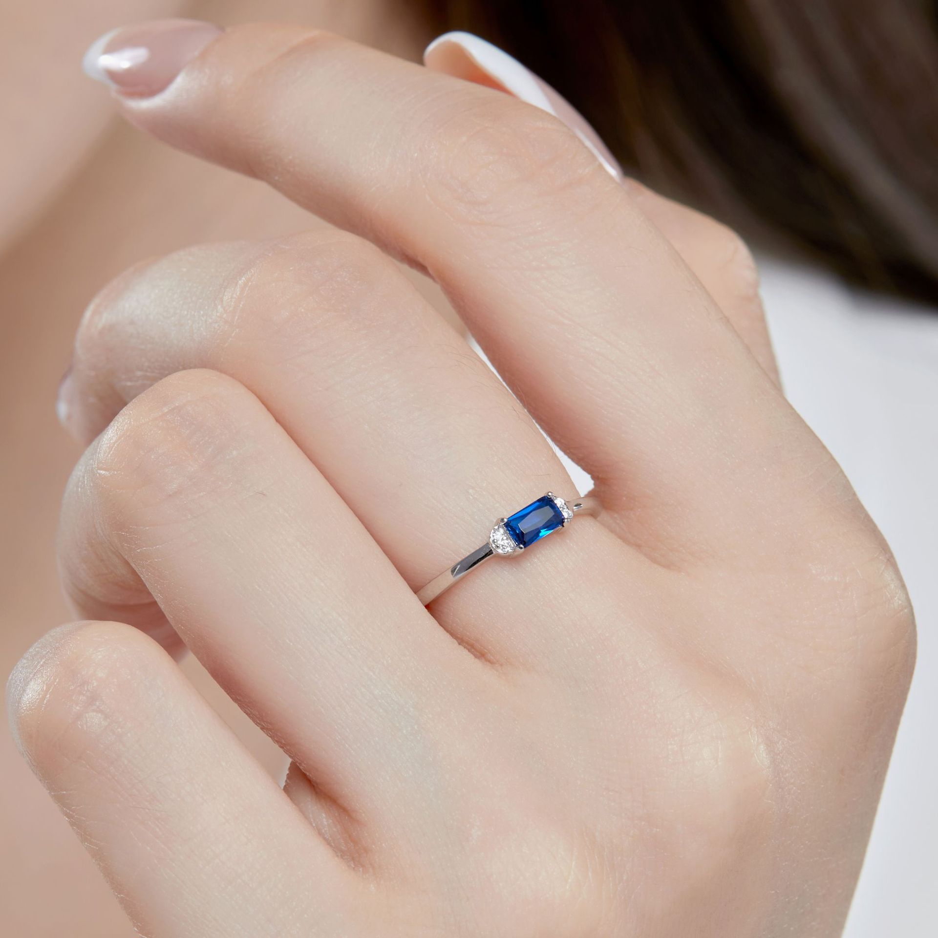 Simple Style Geometric Silver Plating Zircon Open Ring
