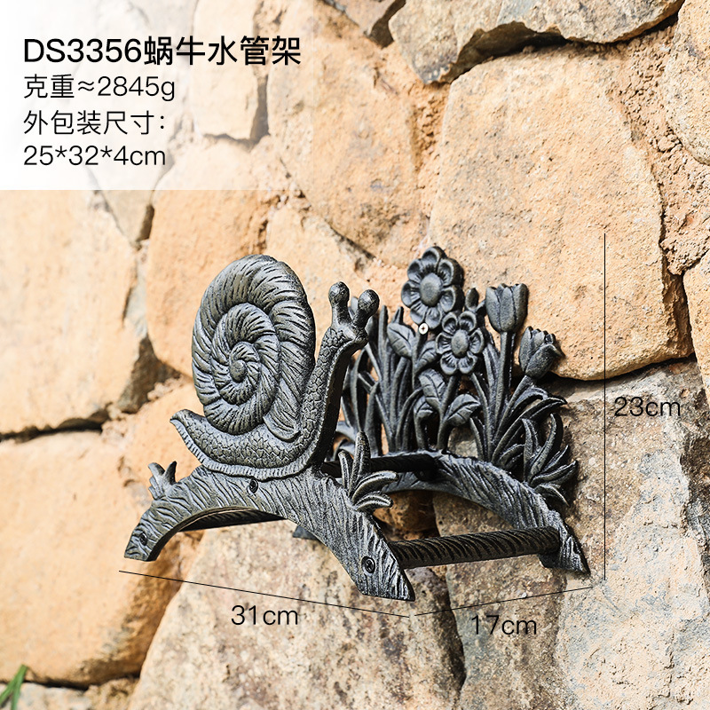 北欧レトロ創意個性鋳鉄ロゴ花園水管架園芸棚類庭園家庭壁面壁飾り|undefined