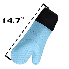 大眼睛加長加棉硅膠隔熱手套 耐高溫微波爐烤箱硅膠防燙手套