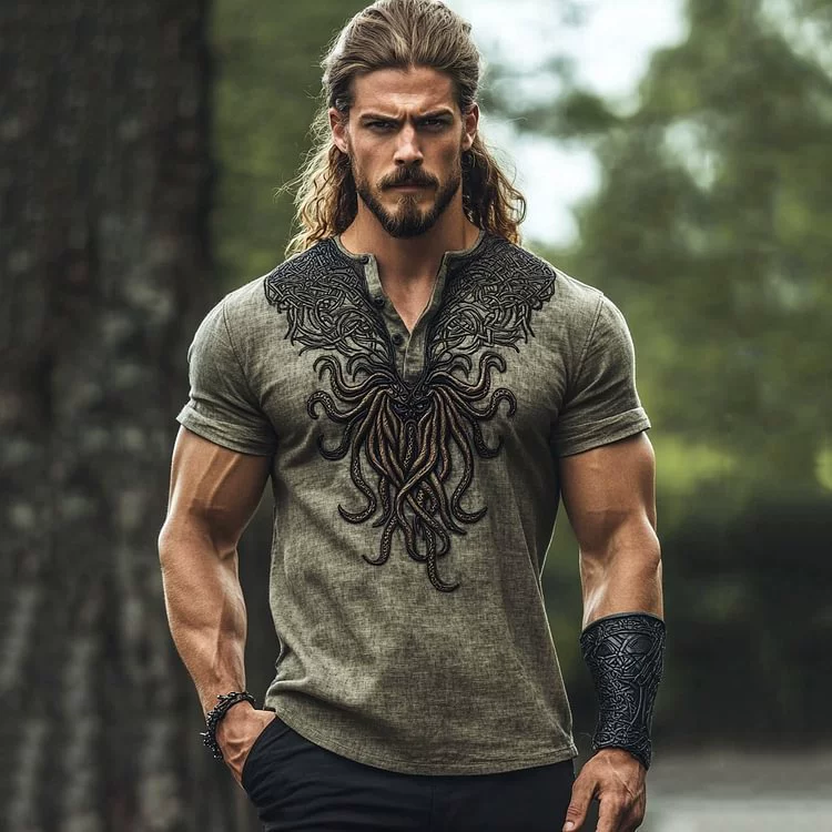 Кросс-бордерная 3D-печатная рубашка-поло с V-образным вырезом, 3 материала, пуговицы, короткий рукав, новая модная летняя мужская одежда, фабричный источник