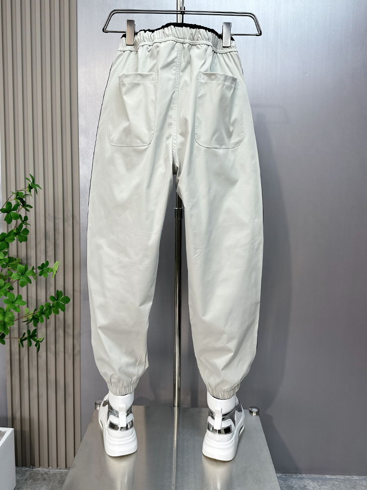 Trendy brand work for men in spring summer, thin fit, loose fitting, ankle tied, casual cropped pants, Korean version,_voghion.com