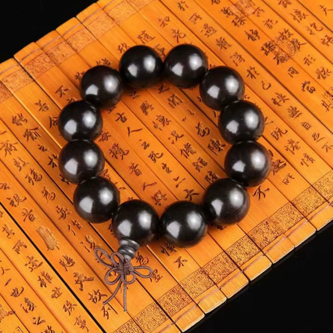 Религиозное ожерелье(набор) с круглым бисером ebony sandalwood, браслет