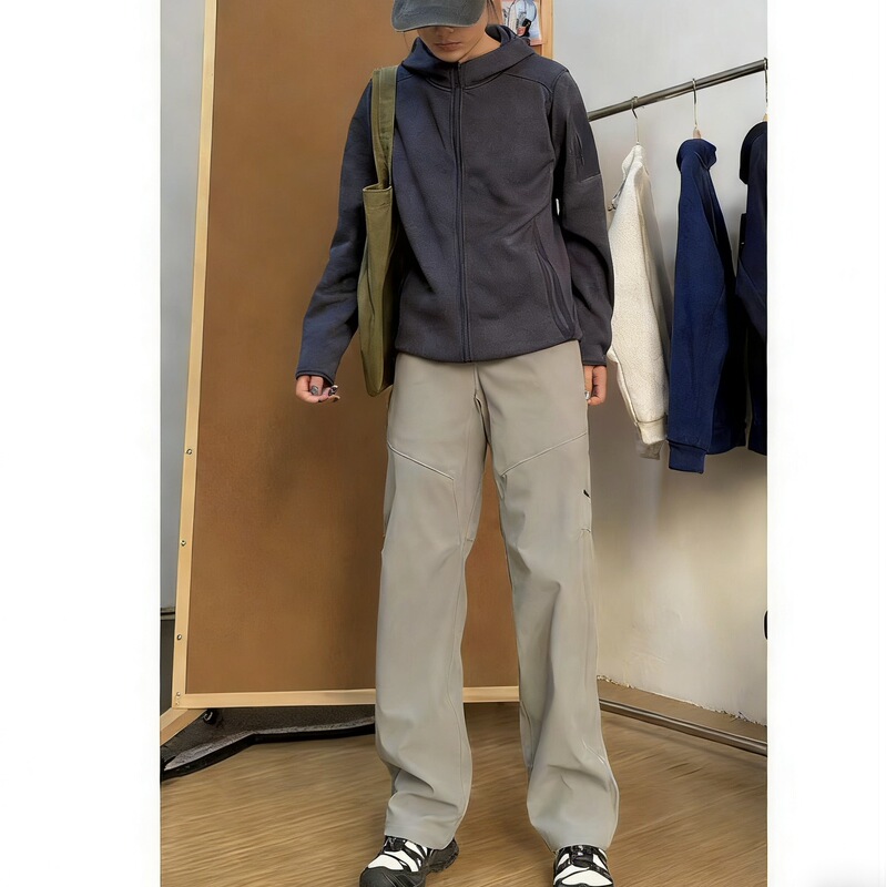 Xiaoxin's Casual Pants with Three-Dimensional Tailoring, Men's Simple Solid Color Casual Sports Straight-Leg Work Pants, Stylish Outdoor Pants