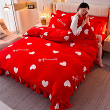加厚牛奶絨四件套冬季保暖金貂法蘭絨珊瑚絨床單雙面絨被套三件套