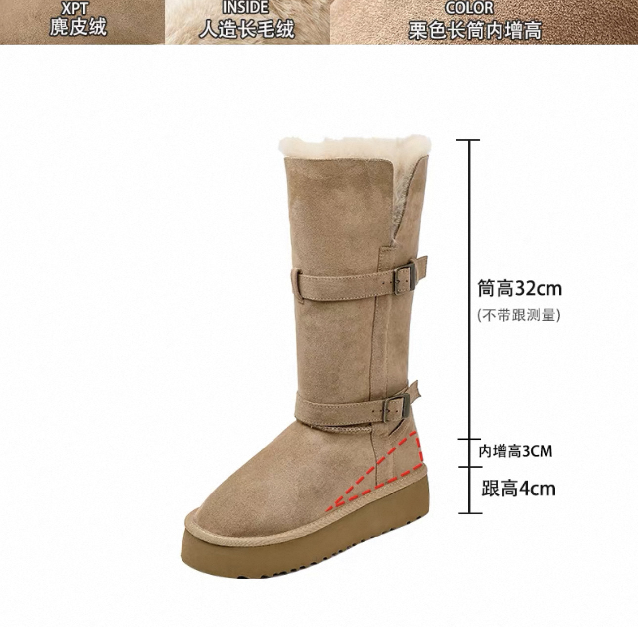 工場直販在庫あり グレーのスノーブーツ レディース 2025年冬新作 厚底 裏起毛 厚手 ロング丈 スノーコットンシューズ