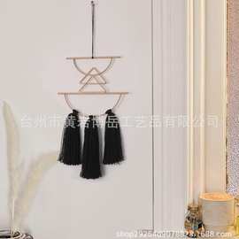 跨境热销节日家居装饰DIY挂饰创意几何铁环铁艺流苏壁挂厂家批发