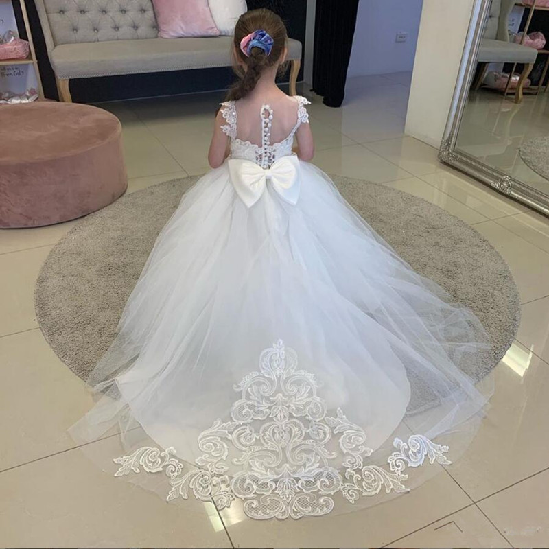 Mother & Kids Girls' Princess Dress Long Evening Trailing Tutu Skirt For Flower Girl Piano Performance Wedding【Pre-sale | Ships In 15 Days】_voghion.com