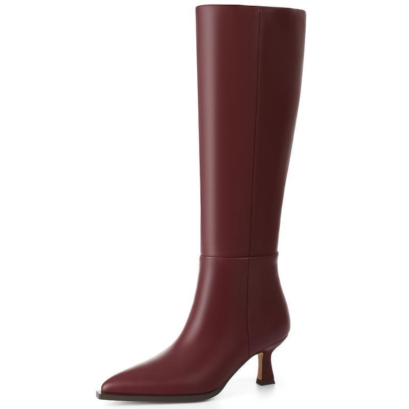 S 53761 Pointed Stiletto Knee Boots Pointed-Toe Stiletto Knee-High Boots Cross-Border