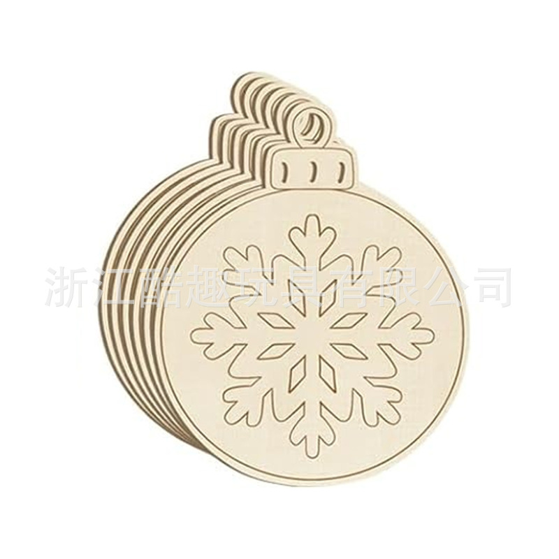 新しいレーザーシリーズ装飾木製クリスマスボールアクセサリークロスボーダー木製子供用手描き中空手作り|undefined