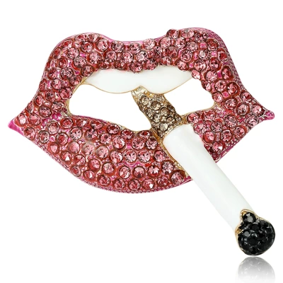 Lip Cigarette Women's Brooch, Fashionable – Yaxa sancaqları