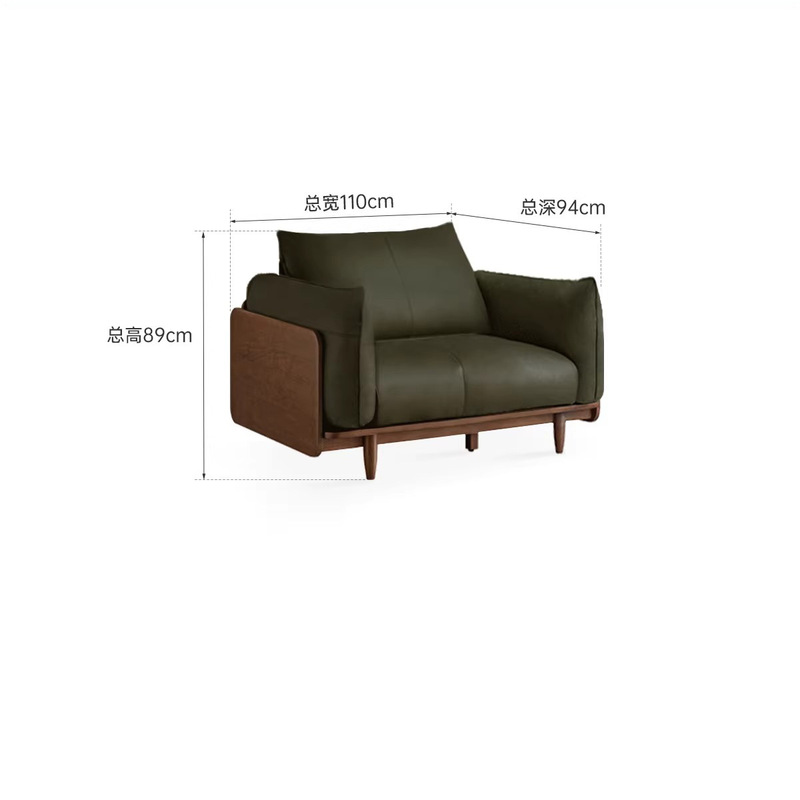 黑胡桃木云朵猫爪皮沙发小户型客厅意式复古风设计师2025新款中古|undefined