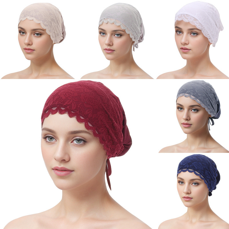Amazon Shein Cross-Border Exclusive Modal Cotton Lace Beanie Fashion Versatile Headwrap Niche Knit Hat