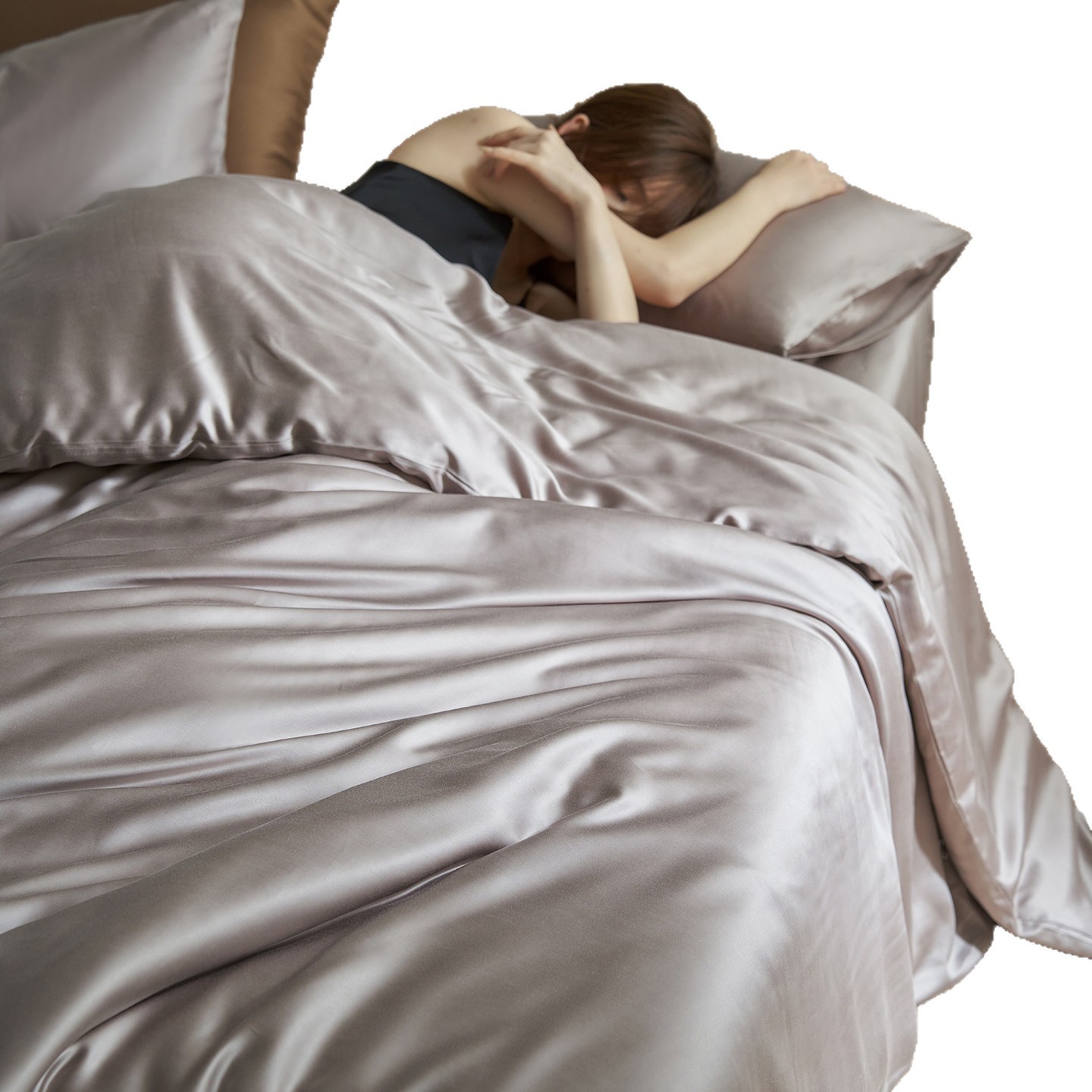 60-count Tencel Four-piece Bedding Set With Cooling Duvet And Sheet_voghion.com