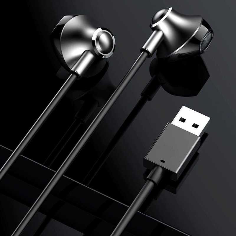 USB Port Computer Headphones with Microphone, Wired In-Ear Type, Dedicated for Live Streaming and Karaoke, with Extended Cable USB Port Computer Headphones with Microphone, Wired In-Ear Type, Dedicated for Live Streaming and Karaoke, with Extended Cable