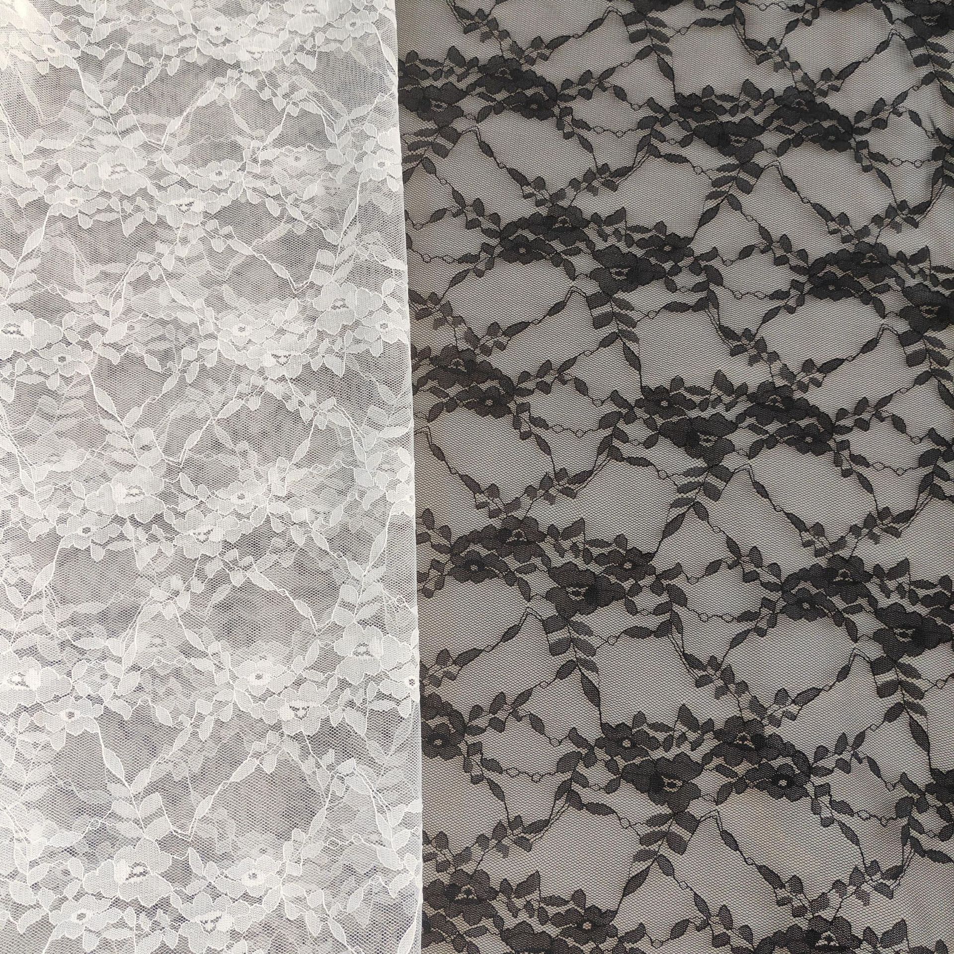 新款~薄透款柔软亲肤锦氨弹力包芯纱链接花提花蕾丝 裙装上衣面料