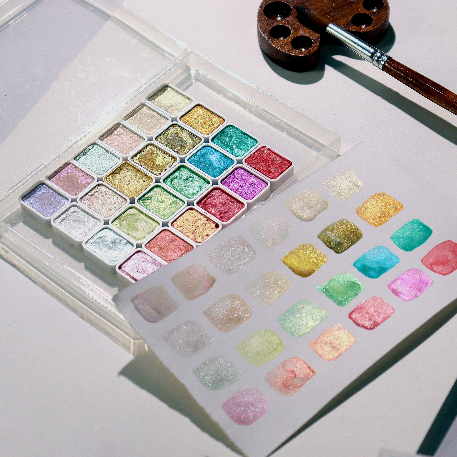 Shi color fábrica directa perla acuarela 24 color viento y rili 1mL pintura sólida nail art envolver flor pintura