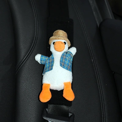 Cartoon Car Seat Belt Seat belt shoulder pad - come-on-duck-black-velvet-shoulder-pads
