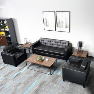 Office Sofa Simple Modern Three-Seat Sofa Business Reception Office Business Reception Sofa Coffee Table Combination