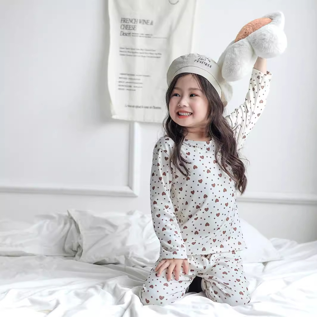 Nuevo conjunto de ropa interior infantil pijama de niñas pijamas de encaje mujer de primavera y otoño fábrica de ropa de hogar al por mayor