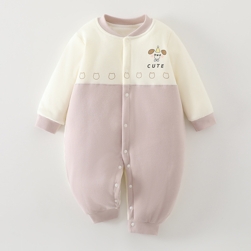 新生婴儿衣服刚出生宝宝连体衣夹棉哈衣秋冬季初生薄棉衣可爱|undefined