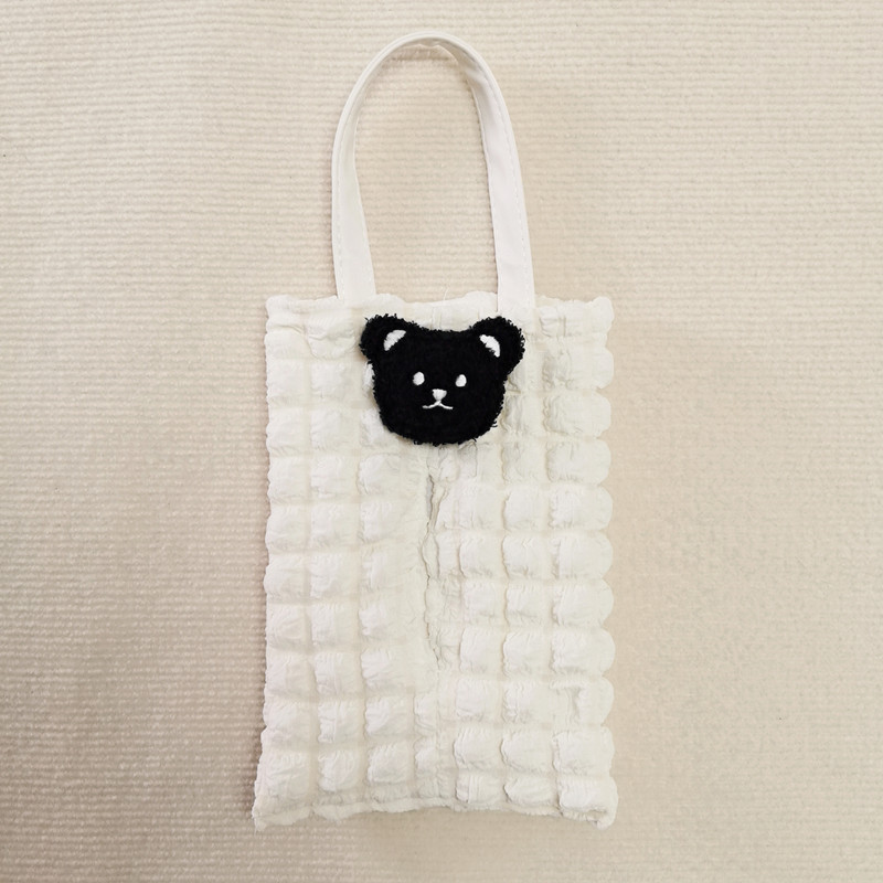 Korean-style cute bear tissue box cover for car seat backs, suitable for babies and children