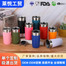 简约304不锈钢保温杯透明盖直饮喷漆咖啡杯户外车载真空汽车杯