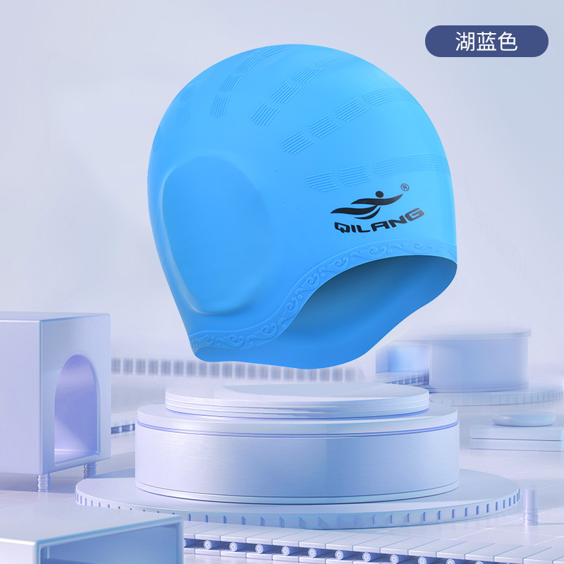Gorros de nadador de ondas de alta calidad, gorras de nadador de silicona para adultos impermeables, gorras de nadador de silicona de cabello largo, fabricantes al por mayor