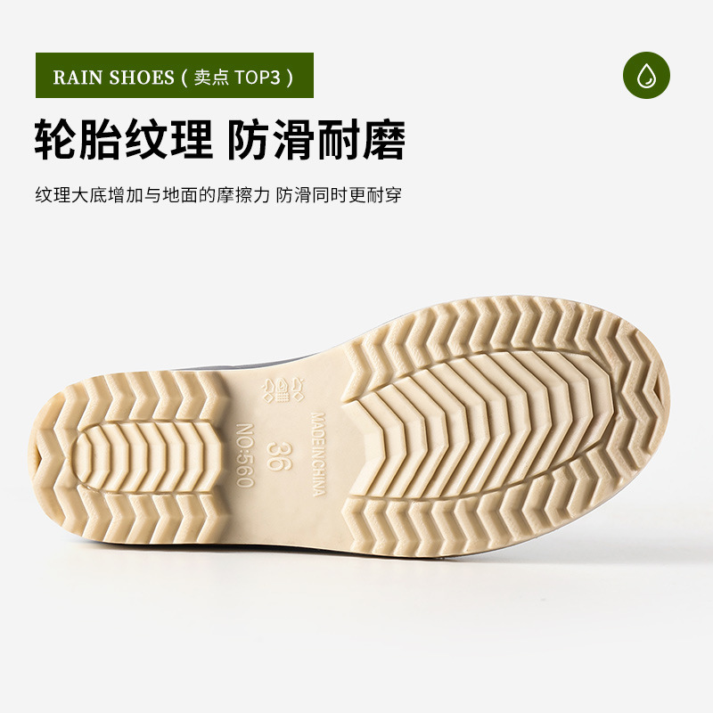 Botas de lluvia de mujer zapatos de lluvia de mujer 2023 nuevas botas de lluvia de barril alto para mujeres comercio exterior de Corea del Sur al por mayor transfronterizo