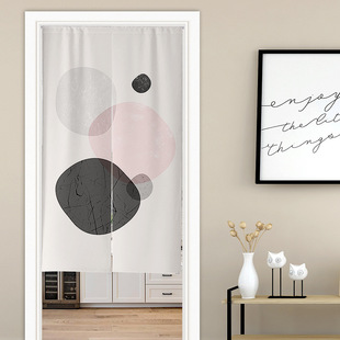 Door Curtain Fabric Modern Simple Home Punch-Free Hanging Curtain Ins Style Partition Curtain Kitchen Oil-Proof Bathroom Curtain