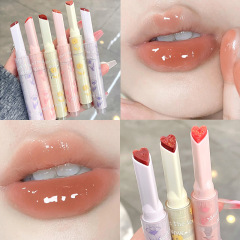 Gege Bear Gege Little Bear Flower Language Sweet Kiss Lipstick Hydrating Mirror Gloss Jelly Heart Lipstick Lipstick Pen
