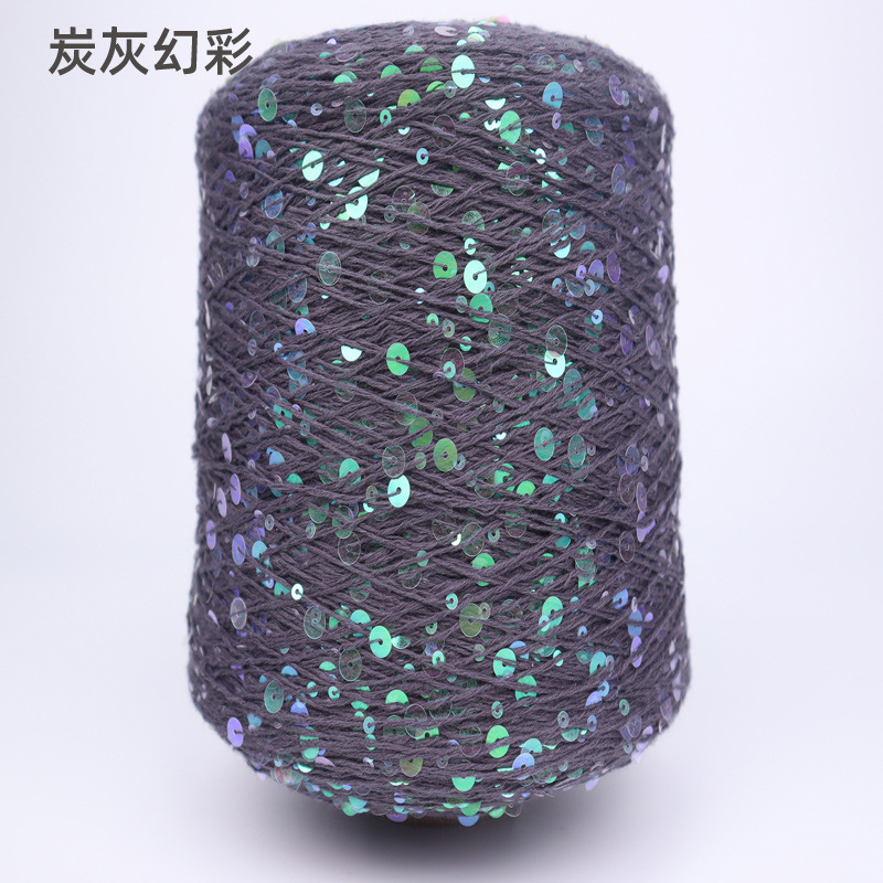 Silk Yue / mano DIY hilo de algodón multicolor brillante 3mm + 6mm sequilla 250 gramos de hilo de aguja de ganchillo