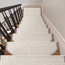 羊毛楼梯踏步垫高端免胶自粘地垫家用台阶防滑垫弧形地毯脚垫