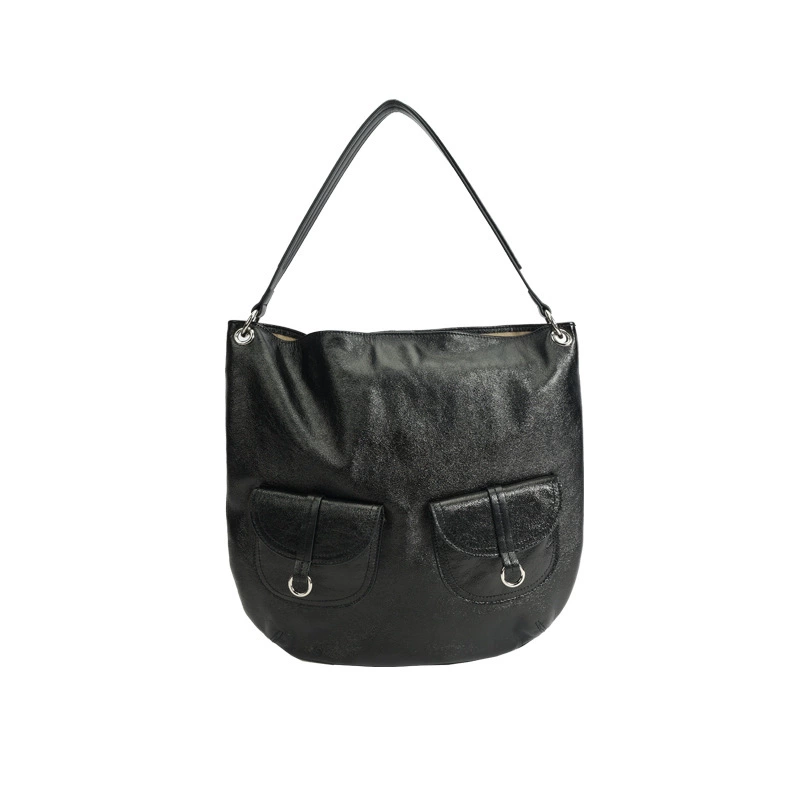 Spring shoulder bag, leather capacious one-shoulder bag, trend of season, cowhide, high-end