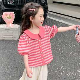 女童短袖T恤夏款2025新款夏装小女孩宝宝韩范上衣夏季衣服儿童装T