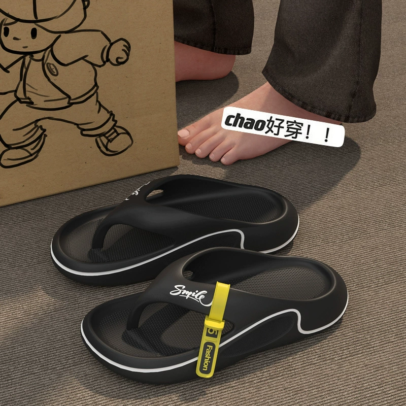 2025 новых мужских пляжных шлепанцев для лета с толстой износостойкой подошвой и мягкой подошвой, высококачественные мужские тапочки