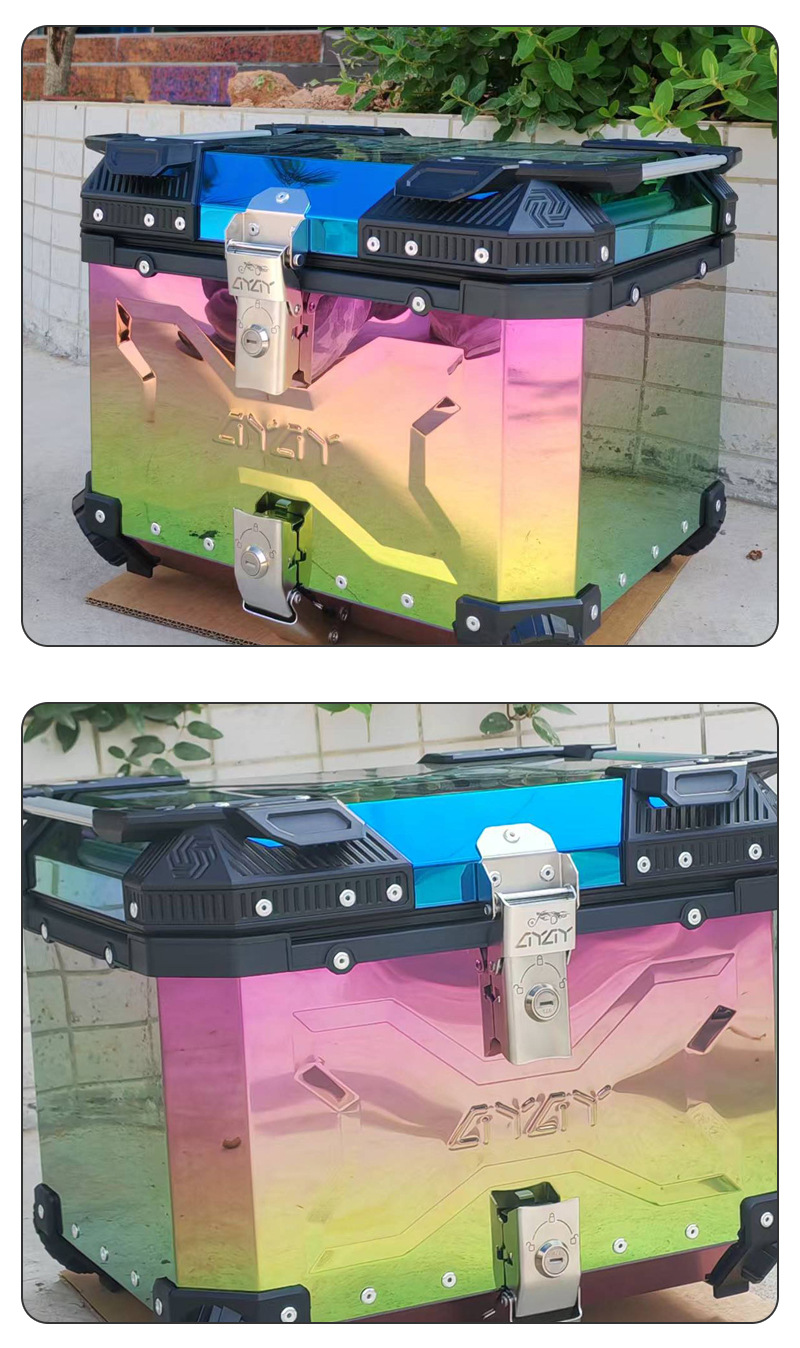 Wholesale Cross-Border New Colorful Motorcycle Quick-Release Aluminum Alloy Tail Box Trunk 45/55L Electric Vehicle Storage Box