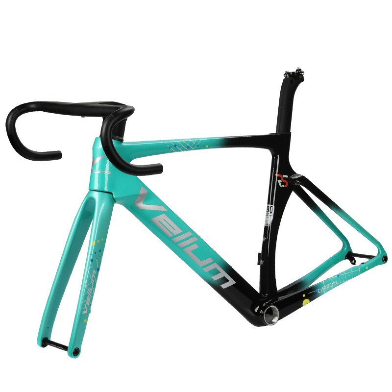 Bianchi Green 2025 New Vellum Rs Carbon Fiber Frame Road Bicycle Wind-Breaking Frame with Handlebar