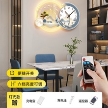 高档家居新款高级九鱼图钟表挂墙装饰画创意时尚简约现代挂画爆款